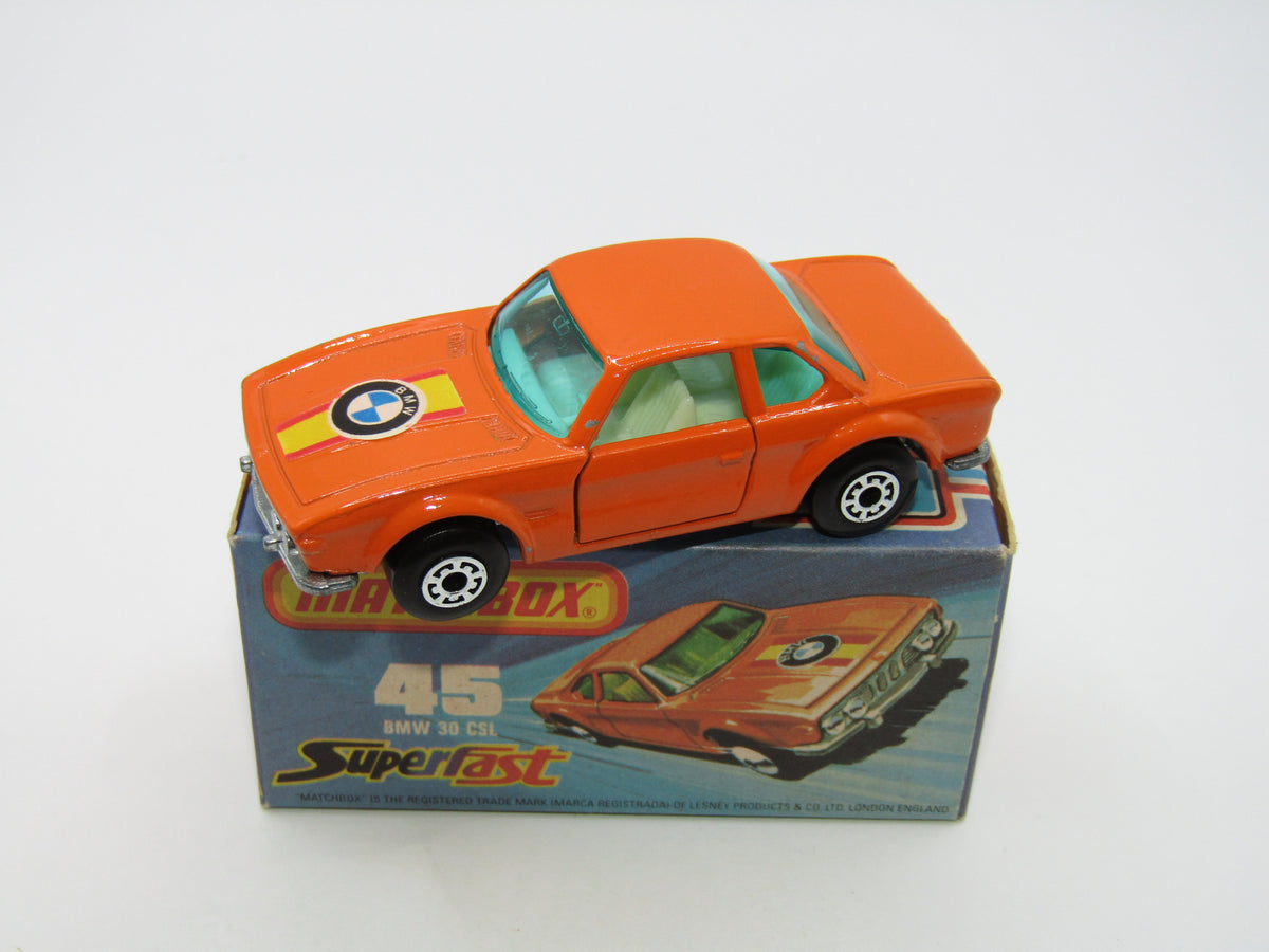 Matchbox Superfast 45B BMW 3.0 CSL BLUE-GREEN Windows IVORY Int V RARE