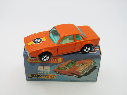 Matchbox Superfast 45B BMW 3.0 CSL BLUE-GREEN Windows IVORY Int V RARE