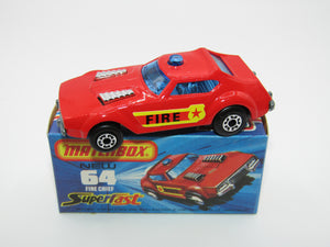 Matchbox Superfast 64C Fire Chief Car NO OUTLINE on Shield