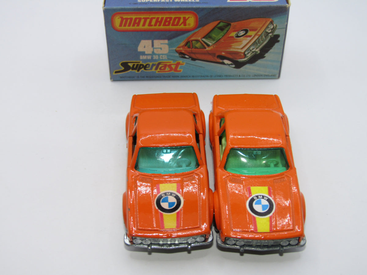 Matchbox Superfast 45B BMW 3.0 CSL BLUE-GREEN Windows IVORY Int V RARE
