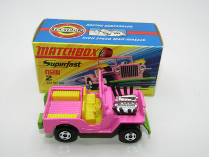 Matchbox Superfast 2B Jeep Hot Rod, Hot Pink, DARK YELLOW Interior
