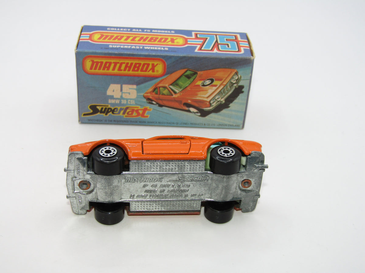 Matchbox Superfast 45B BMW 3.0 CSL BLUE-GREEN Windows IVORY Int V RARE