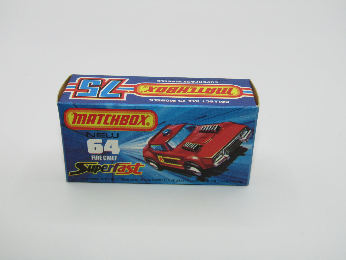 Matchbox Superfast 64C Fire Chief Car NO OUTLINE on Shield