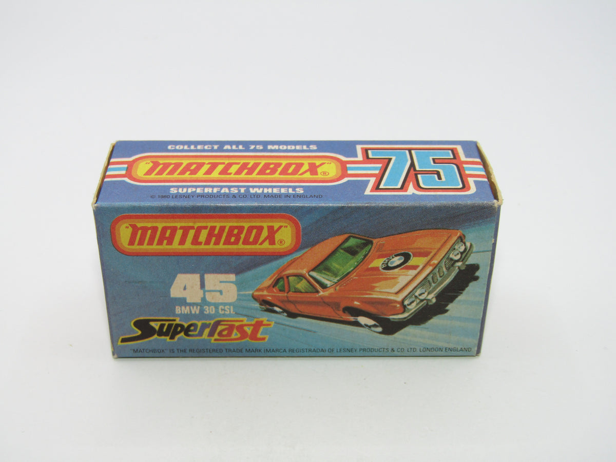 Matchbox Superfast 45B BMW 3.0 CSL BLUE-GREEN Windows IVORY Int V RARE