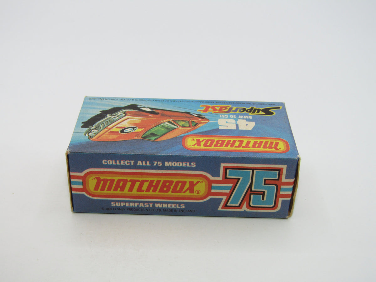 Matchbox Superfast 45B BMW 3.0 CSL BLUE-GREEN Windows IVORY Int V RARE