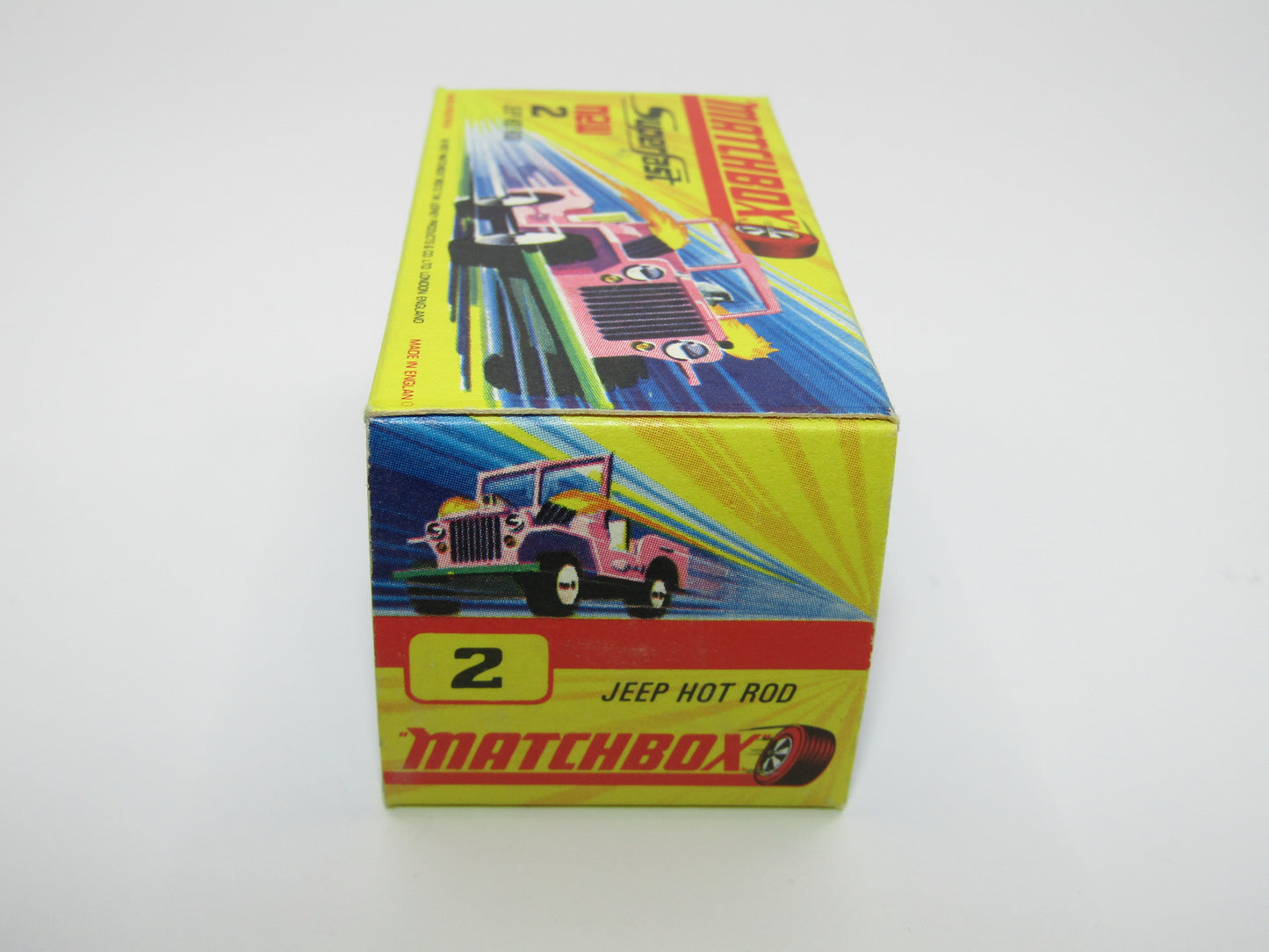 Matchbox Superfast 2B Jeep Hot Rod, Hot Pink, DARK YELLOW Interior