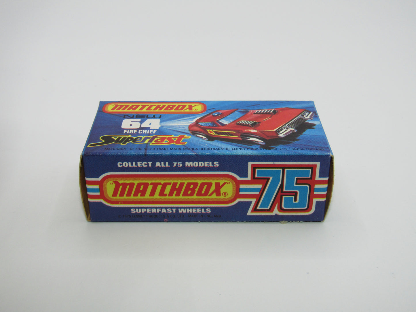 Matchbox Superfast 64C Fire Chief Car NO OUTLINE on Shield