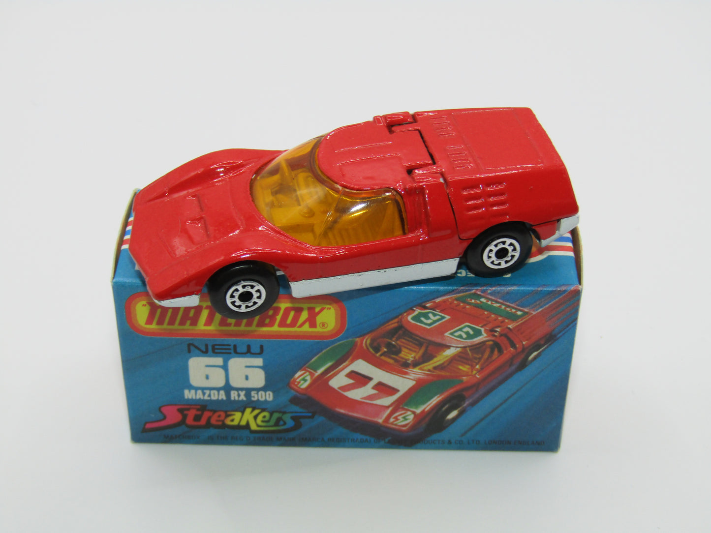 Matchbox Superfast 66B Mazda RX500 Streakers GREY Interior NO TAMPO Print