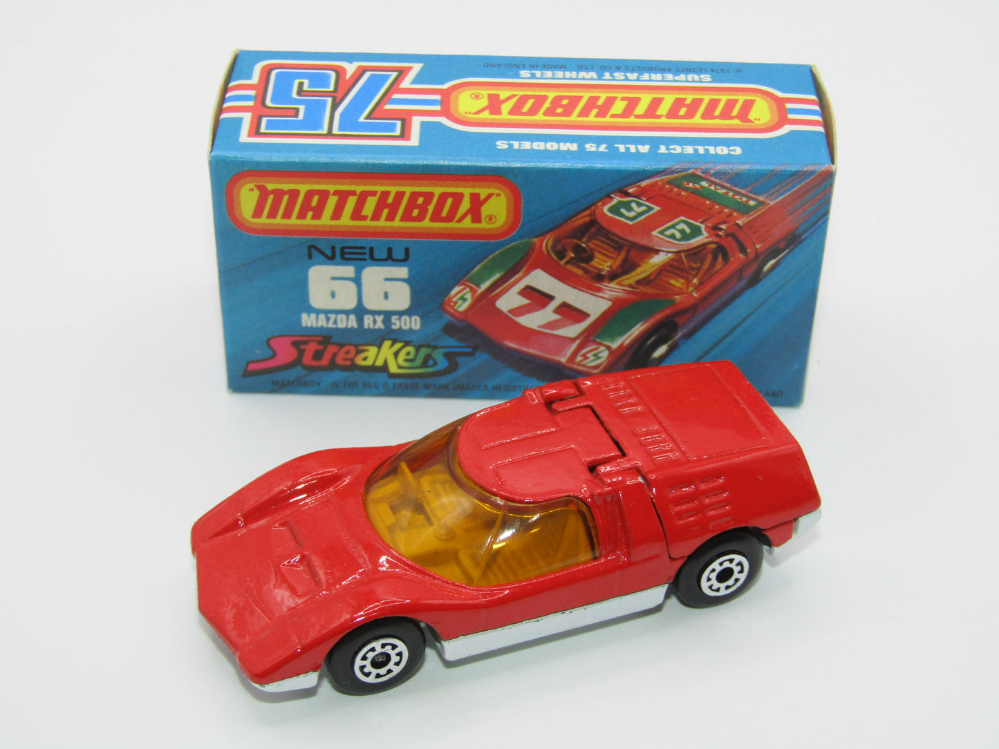 Matchbox Superfast 66B Mazda RX500 Streakers GREY Interior NO TAMPO Print