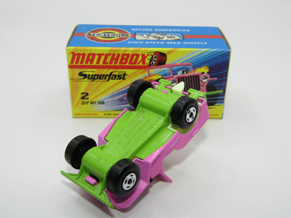 Matchbox Superfast 2B Jeep Hot Rod, ORCHID PINK 4 Spoke Wheels