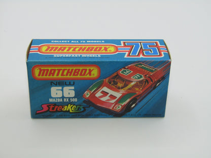 Matchbox Superfast 66B Mazda RX500 Streakers GREY Interior NO TAMPO Print