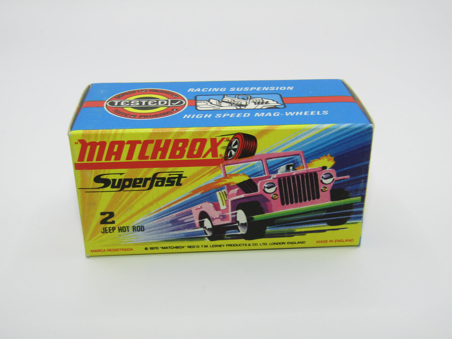 Matchbox Superfast 2B Jeep Hot Rod, ORCHID PINK 4 Spoke Wheels