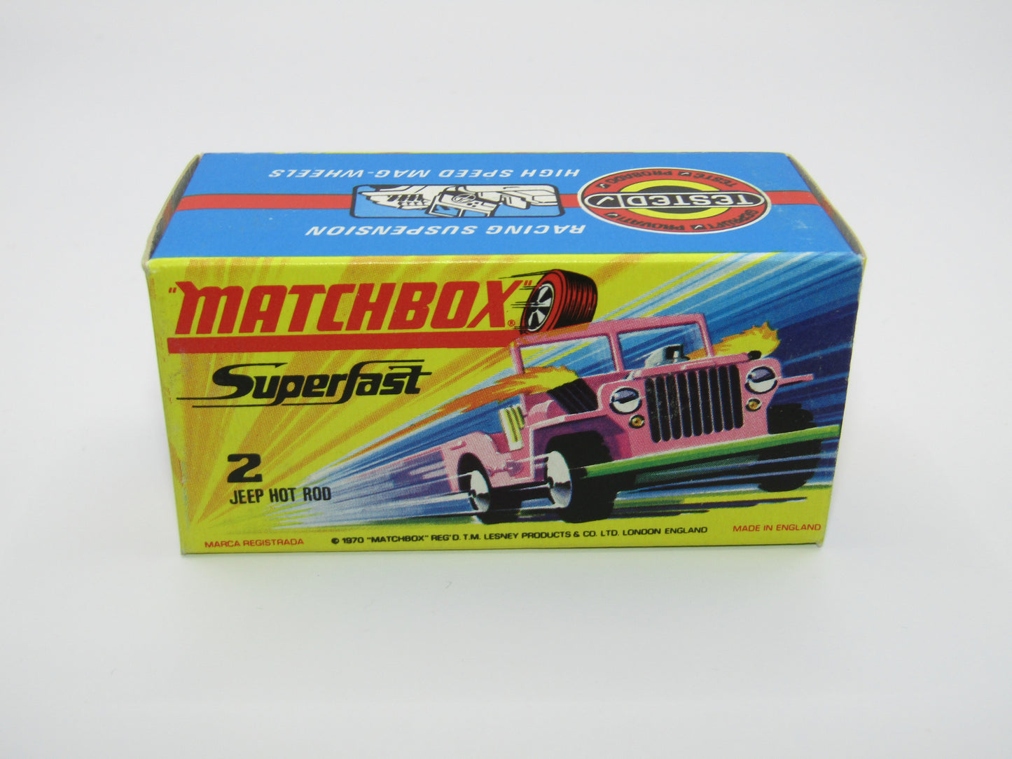 Matchbox Superfast 2B Jeep Hot Rod, ORCHID PINK 4 Spoke Wheels