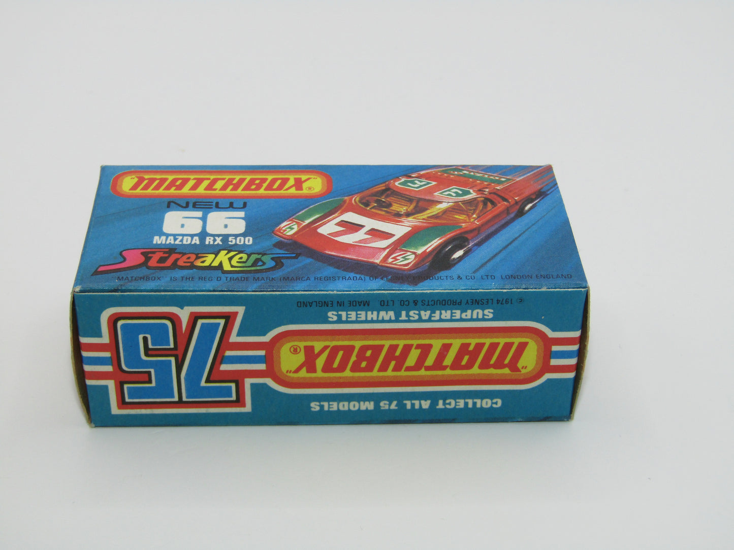 Matchbox Superfast 66B Mazda RX500 Streakers GREY Interior NO TAMPO Print