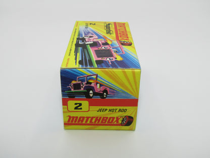 Matchbox Superfast 2B Jeep Hot Rod, ORCHID PINK 4 Spoke Wheels
