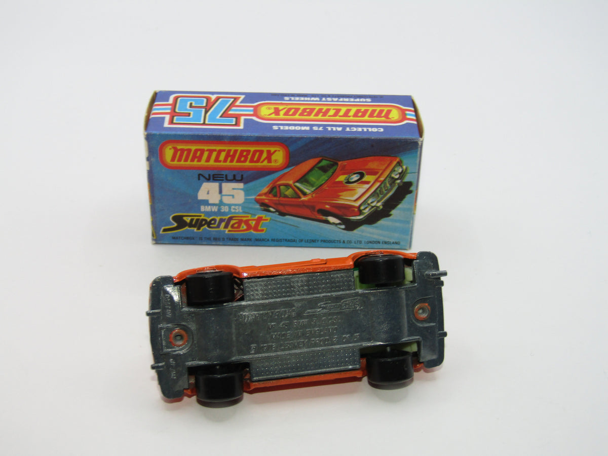 Matchbox Superfast 45B BMW 3.0 CSL DARK GREEN Win LIGHT Yellow Interior Rare