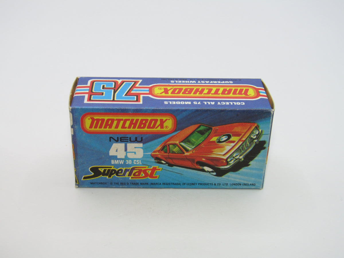 Matchbox Superfast 45B BMW 3.0 CSL DARK GREEN Win LIGHT Yellow Interior Rare