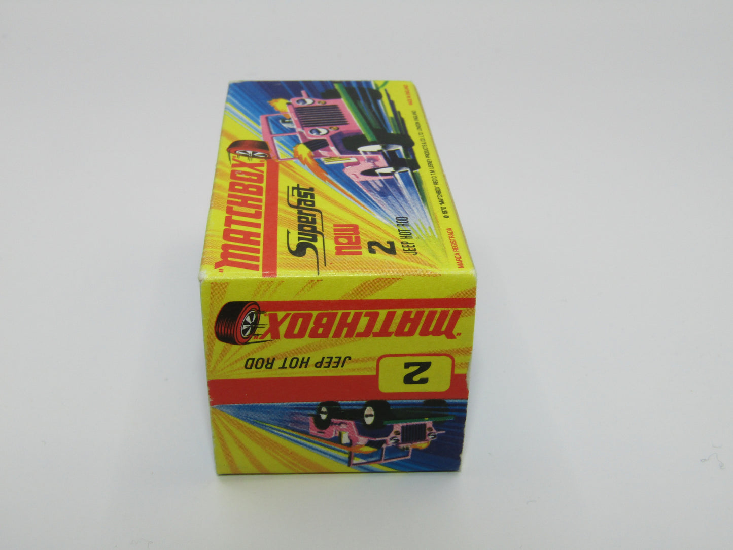 Matchbox Superfast 2B Jeep Hot Rod, Light PINK Dayglow Yellow Green Base 4 Spoke Wheels