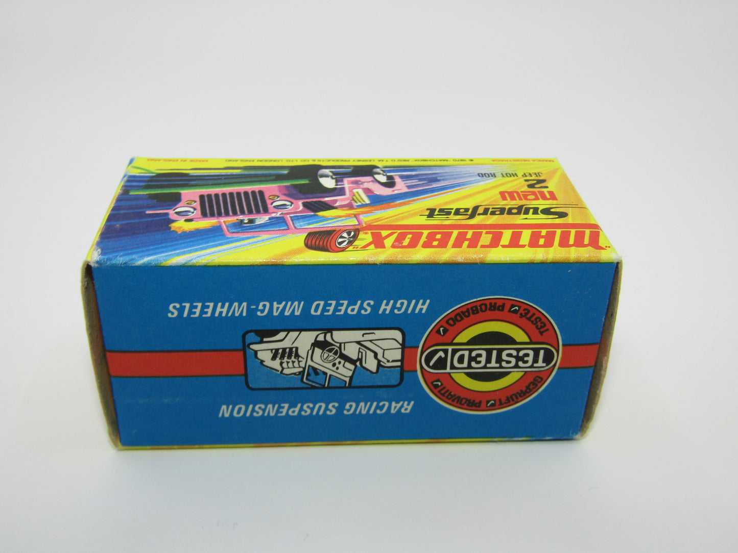 Matchbox Superfast 2B Jeep Hot Rod, Light PINK Dayglow Yellow Green Base 4 Spoke Wheels