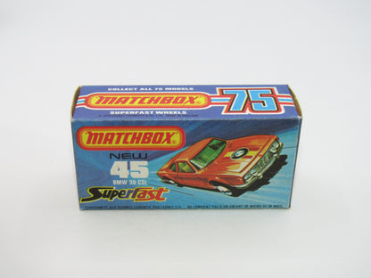 Matchbox Superfast 45B BMW 3.0 CSL DARK GREEN Win LIGHT Yellow Interior Rare