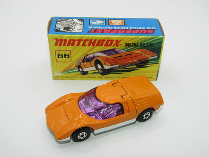 Matchbox Superfast 66B Mazda RX500 DARK Orange, White Base