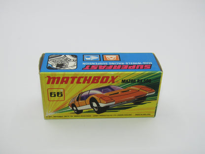 Matchbox Superfast 66B Mazda RX500 DARK Orange, White Base