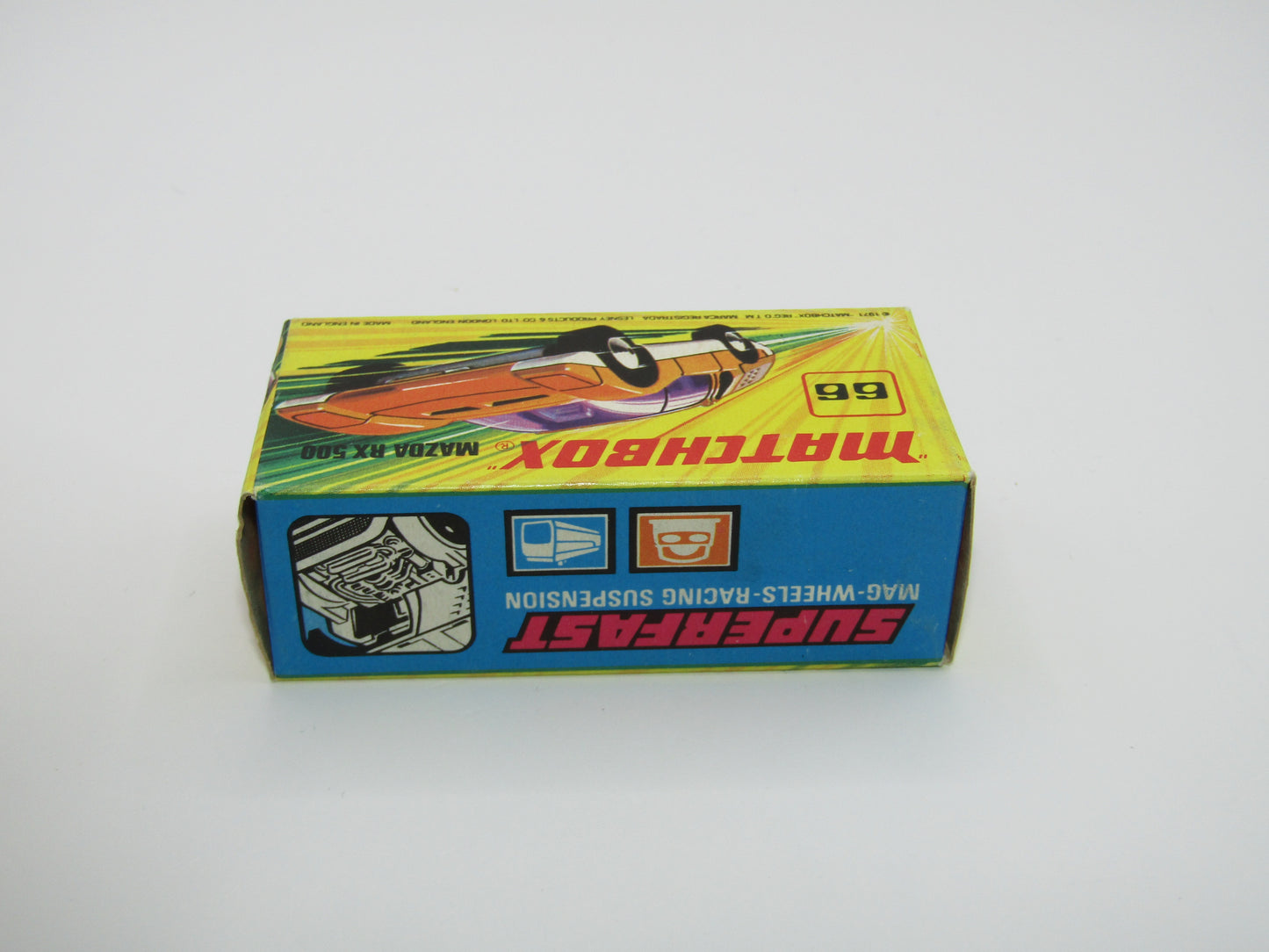 Matchbox Superfast 66B Mazda RX500 DARK Orange, White Base