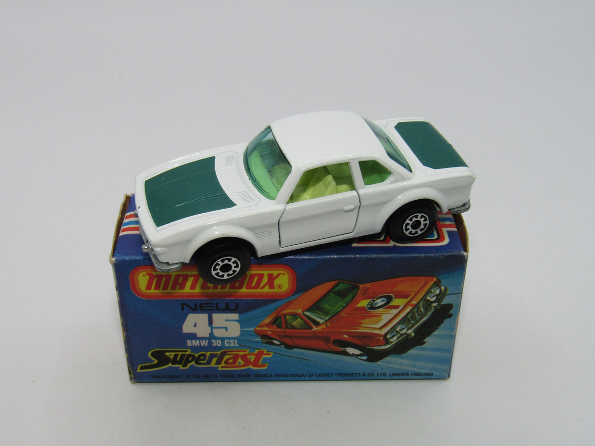 Matchbox Superfast 45B BMW 3.0 CSL PLAIN WHITE Green Tampo Very Rare