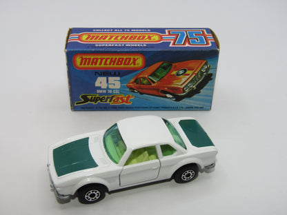 Matchbox Superfast 45B BMW 3.0 CSL PLAIN WHITE Green Tampo Very Rare