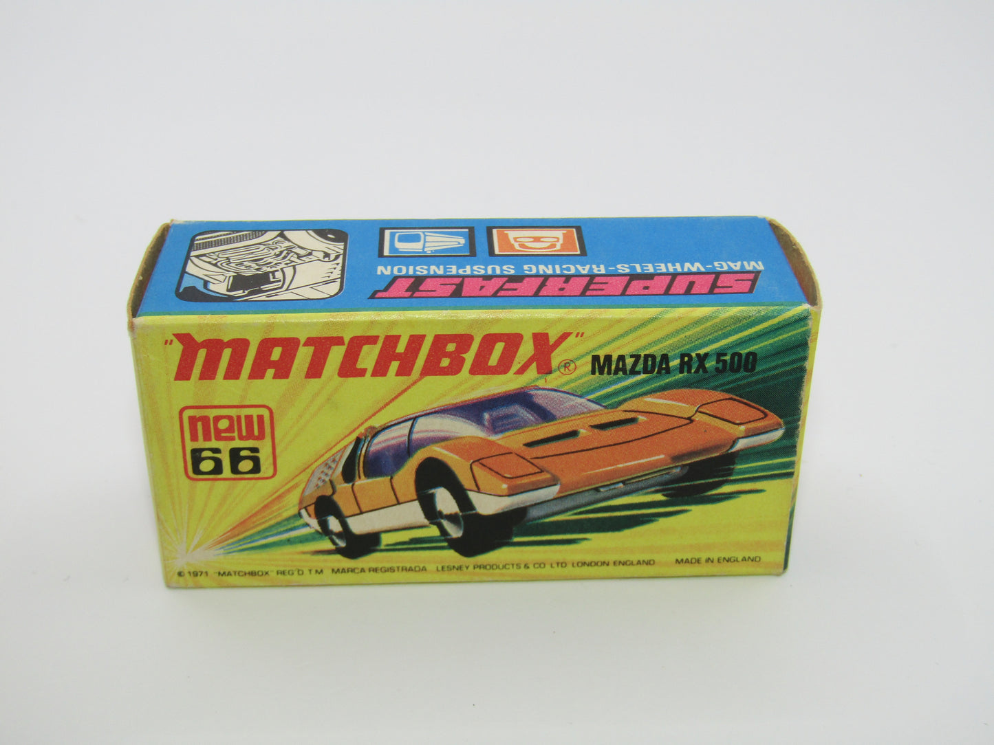 Matchbox Superfast 66B Mazda RX500 LIGHT Orange White Base