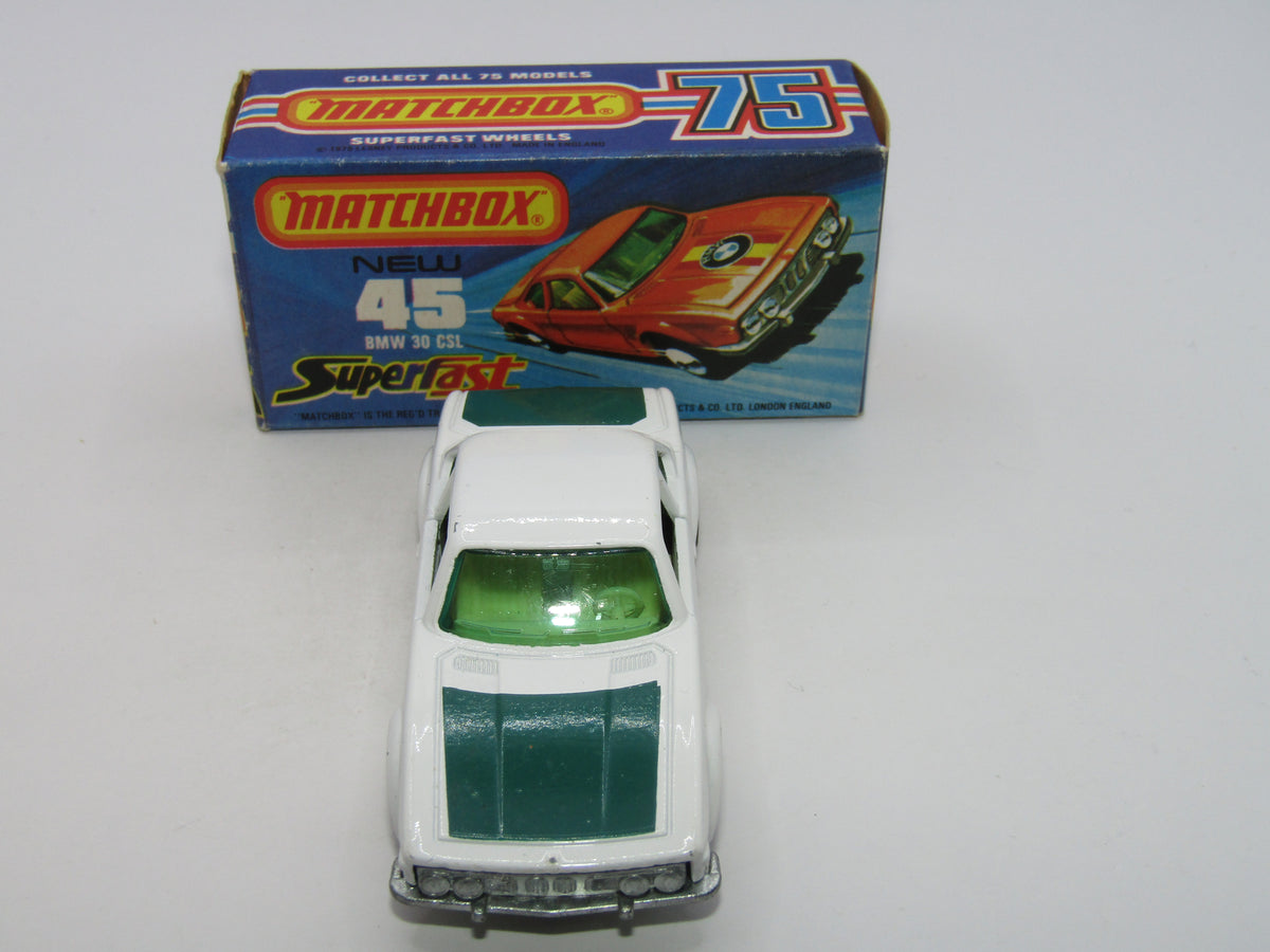 Matchbox Superfast 45B BMW 3.0 CSL PLAIN WHITE Green Tampo Very Rare