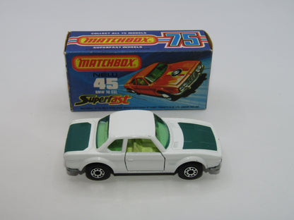 Matchbox Superfast 45B BMW 3.0 CSL PLAIN WHITE Green Tampo Very Rare