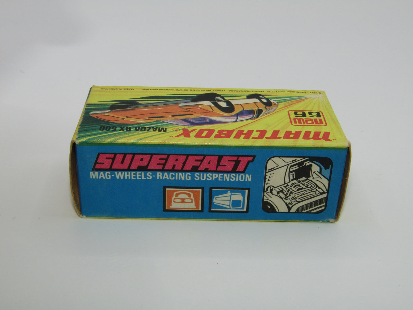 Matchbox Superfast 66B Mazda RX500 LIGHT Orange White Base