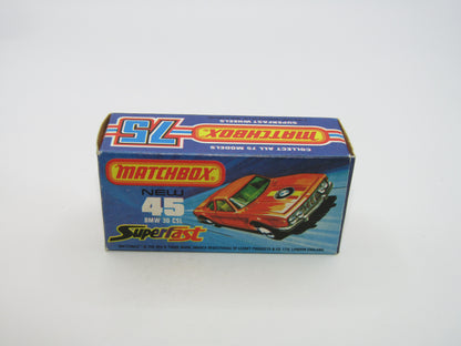 Matchbox Superfast 45B BMW 3.0 CSL PLAIN WHITE Green Tampo Very Rare