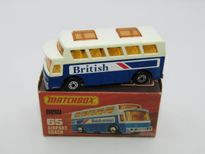 Matchbox Superfast 65B Airport Coach SOLID BLUE British Silver Base