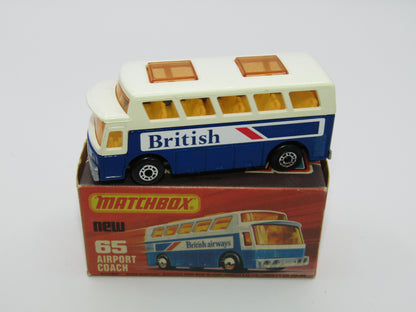 Matchbox Superfast 65B Airport Coach SOLID BLUE British Silver Base