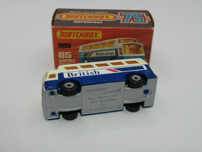 Matchbox Superfast 65B Airport Coach SOLID BLUE British Silver Base