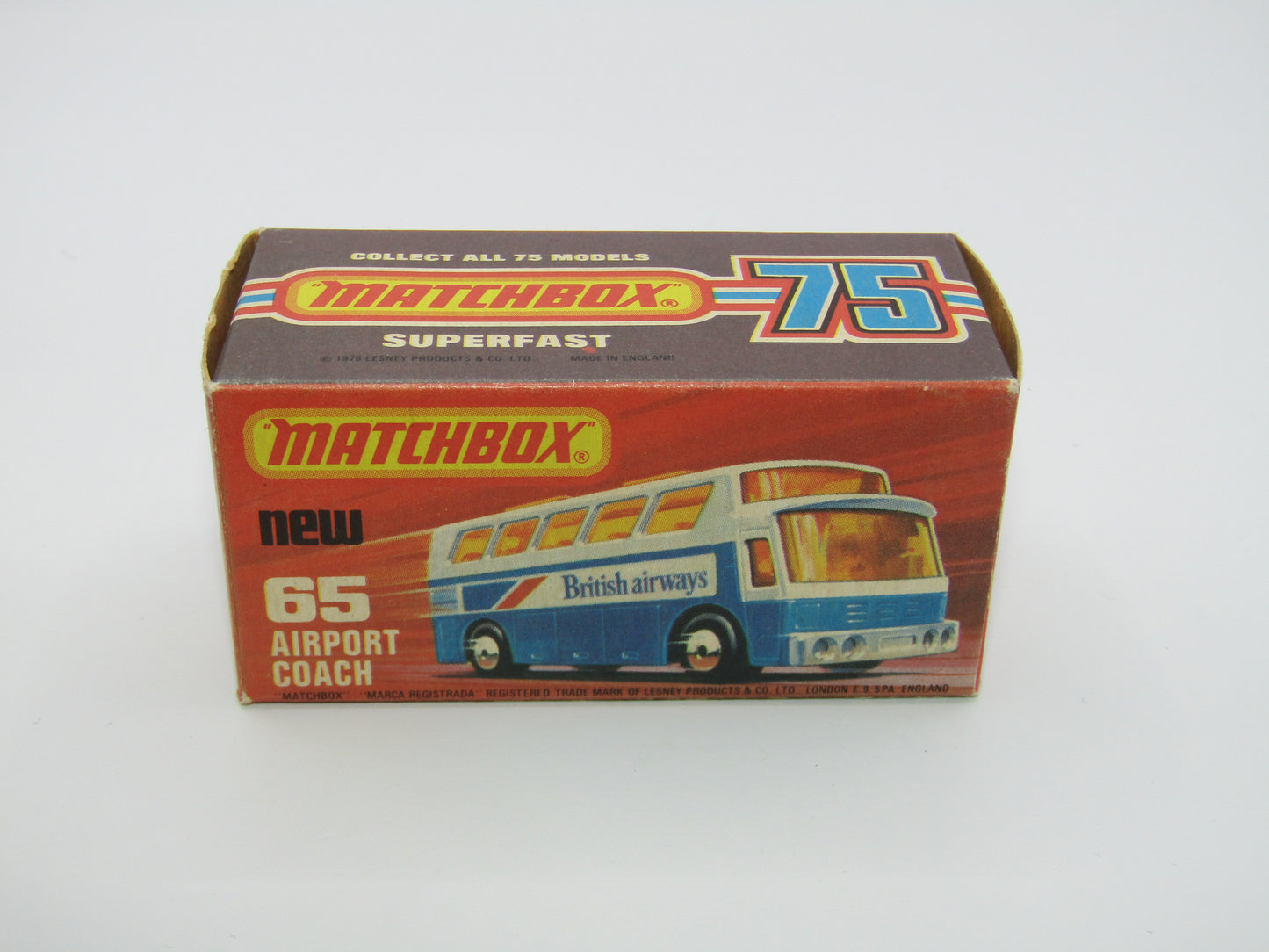 Matchbox Superfast 65B Airport Coach SOLID BLUE British Silver Base
