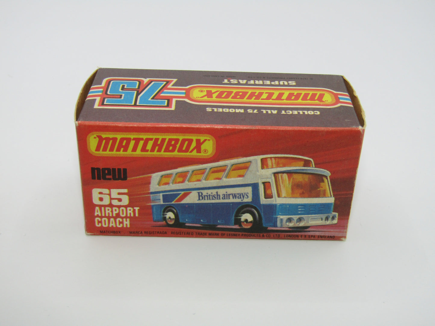Matchbox Superfast 65B Airport Coach SOLID BLUE British Silver Base