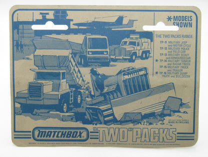Matchbox Superfast Twin Pack TP-16 Case Bulldozer and Dump Truck OLIVE DRAB