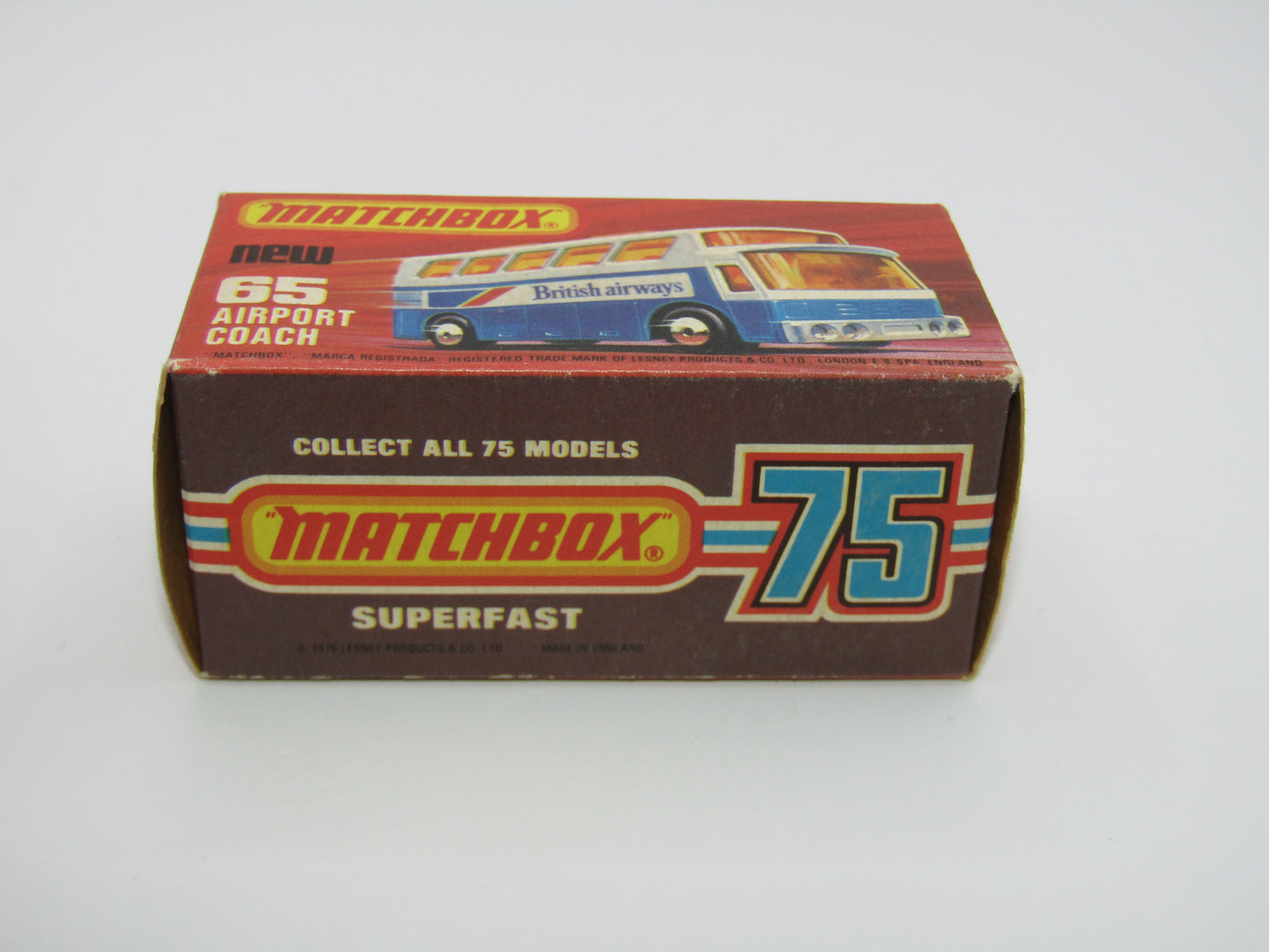 Matchbox Superfast 65B Airport Coach SOLID BLUE British Silver Base
