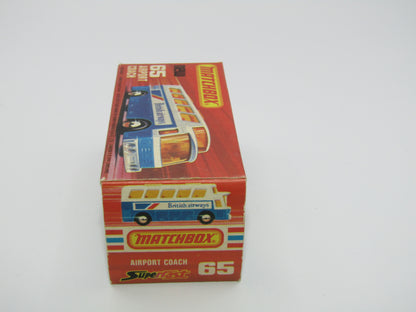 Matchbox Superfast 65B Airport Coach SOLID BLUE British Silver Base