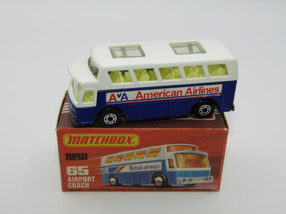 Matchbox Superfast 65B Airport Coach American Airline CLEAR Windows