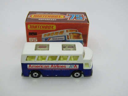 Matchbox Superfast 65B Airport Coach American Airline CLEAR Windows