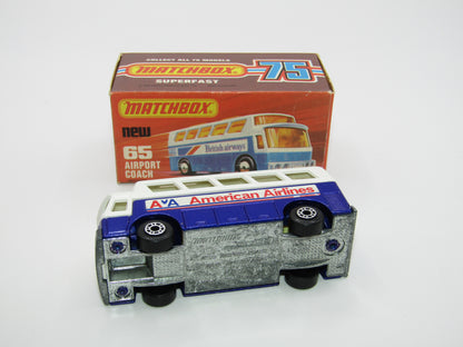 Matchbox Superfast 65B Airport Coach American Airline CLEAR Windows