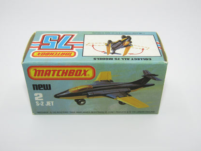 Matchbox Superfast 2D S2 Jet Metallic Blue & White Plain Wings AMBER Windows