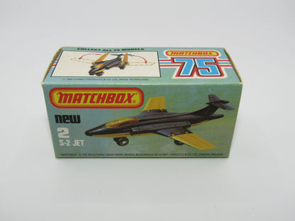 Matchbox Superfast 2D S2 Jet Metallic Blue & Grey PLAIN wings No Tampo