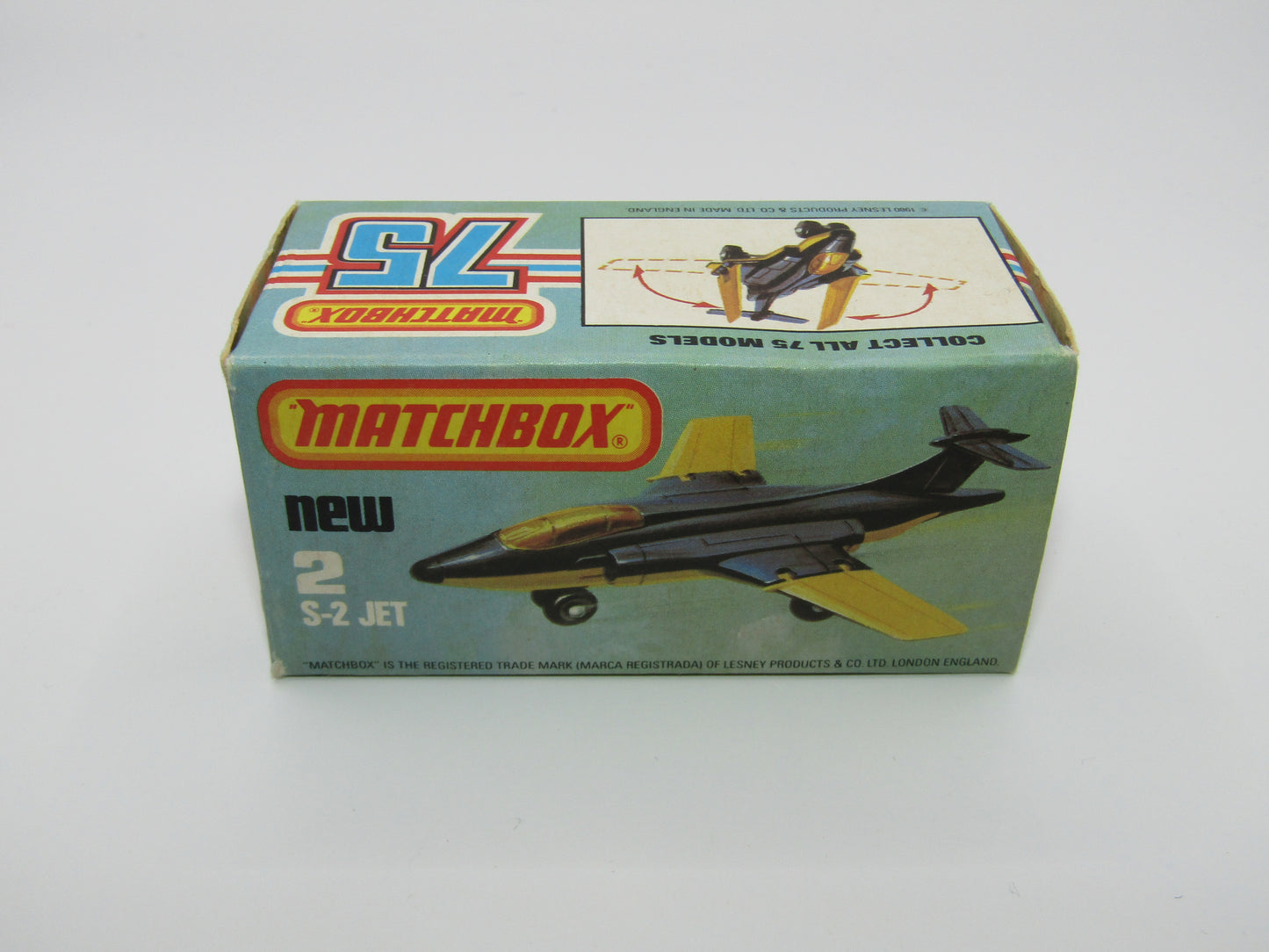 Matchbox Superfast 2D S2 Jet Metallic Blue & Grey PLAIN wings No Tampo