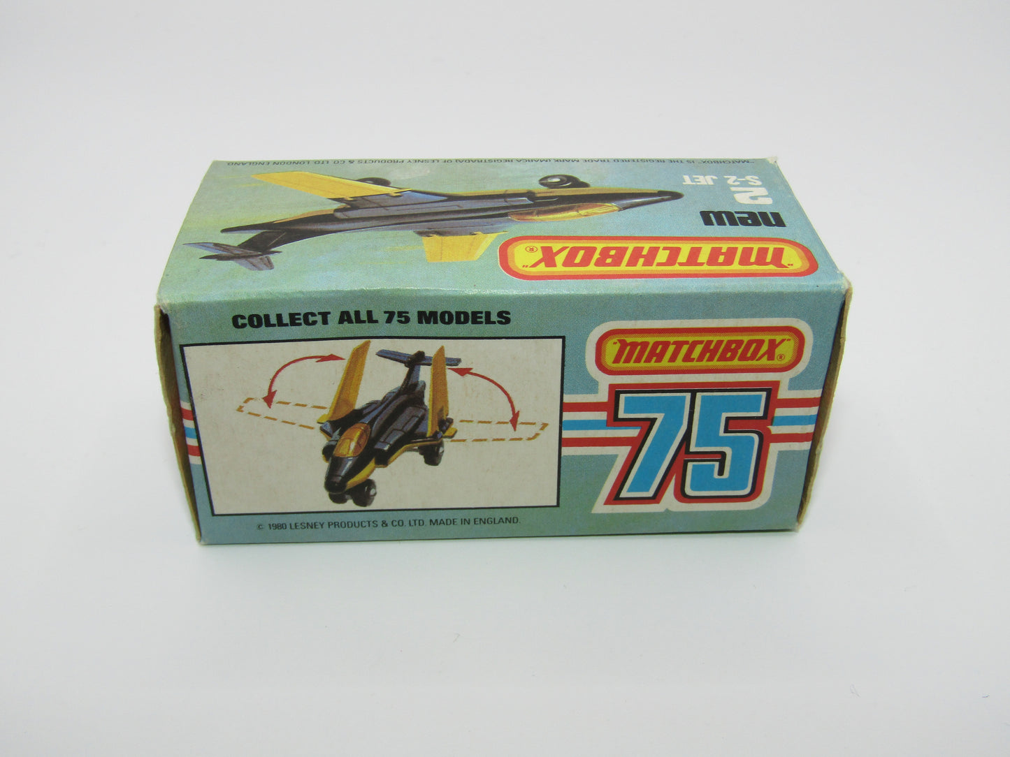 Matchbox Superfast 2D S2 Jet Metallic Blue & Grey PLAIN wings No Tampo