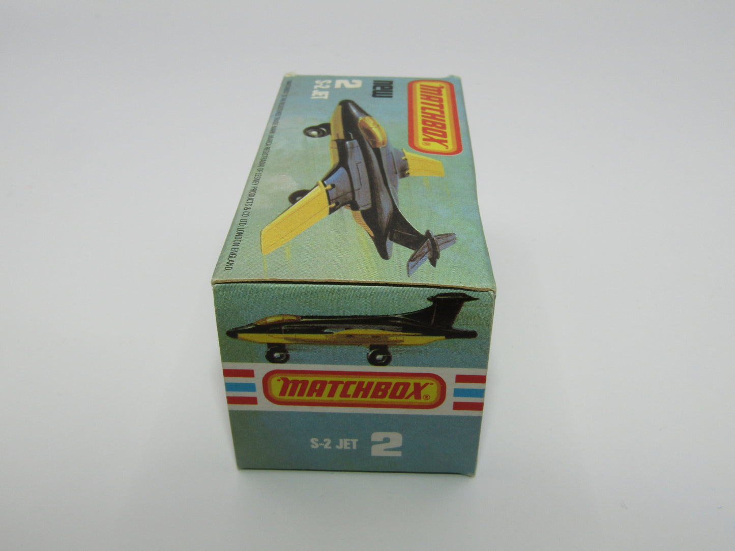 Matchbox Superfast 2D S2 Jet Metallic Blue & Grey PLAIN wings No Tampo